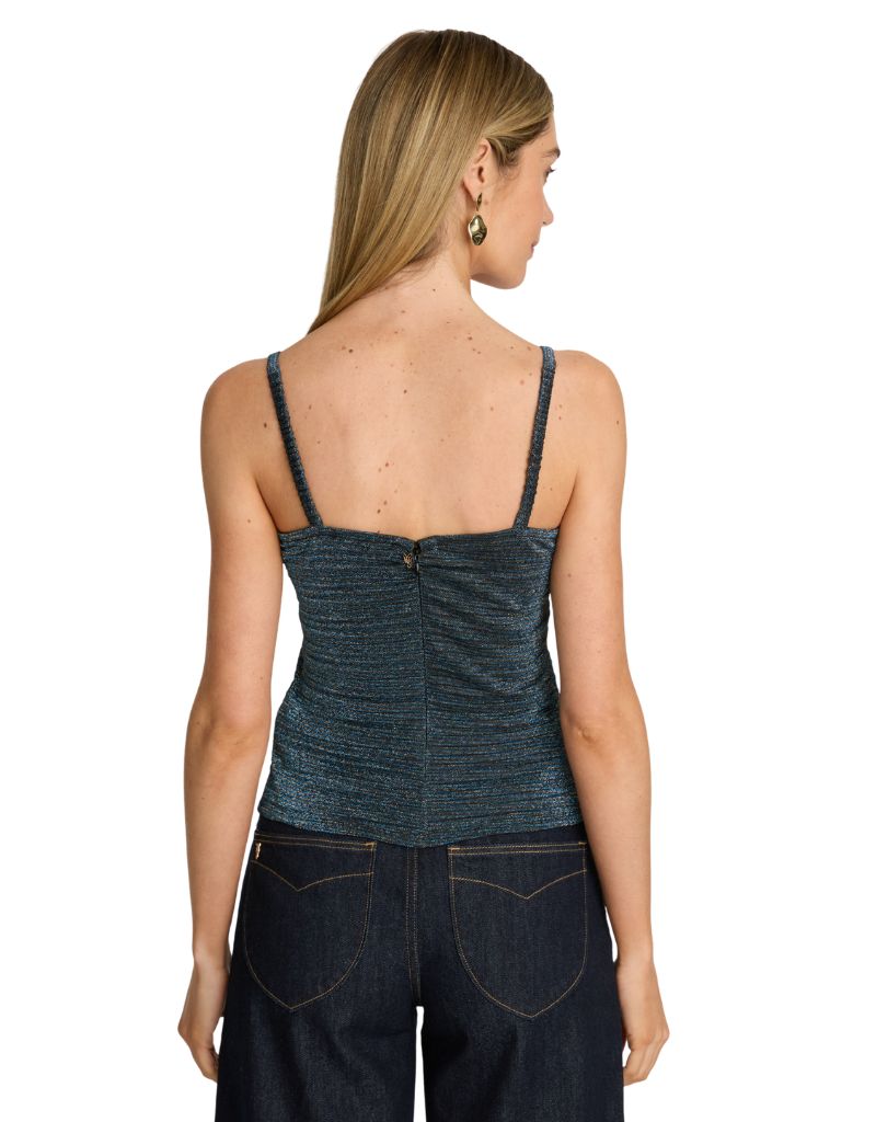 Chelsea Top in Teal Metallic Knit