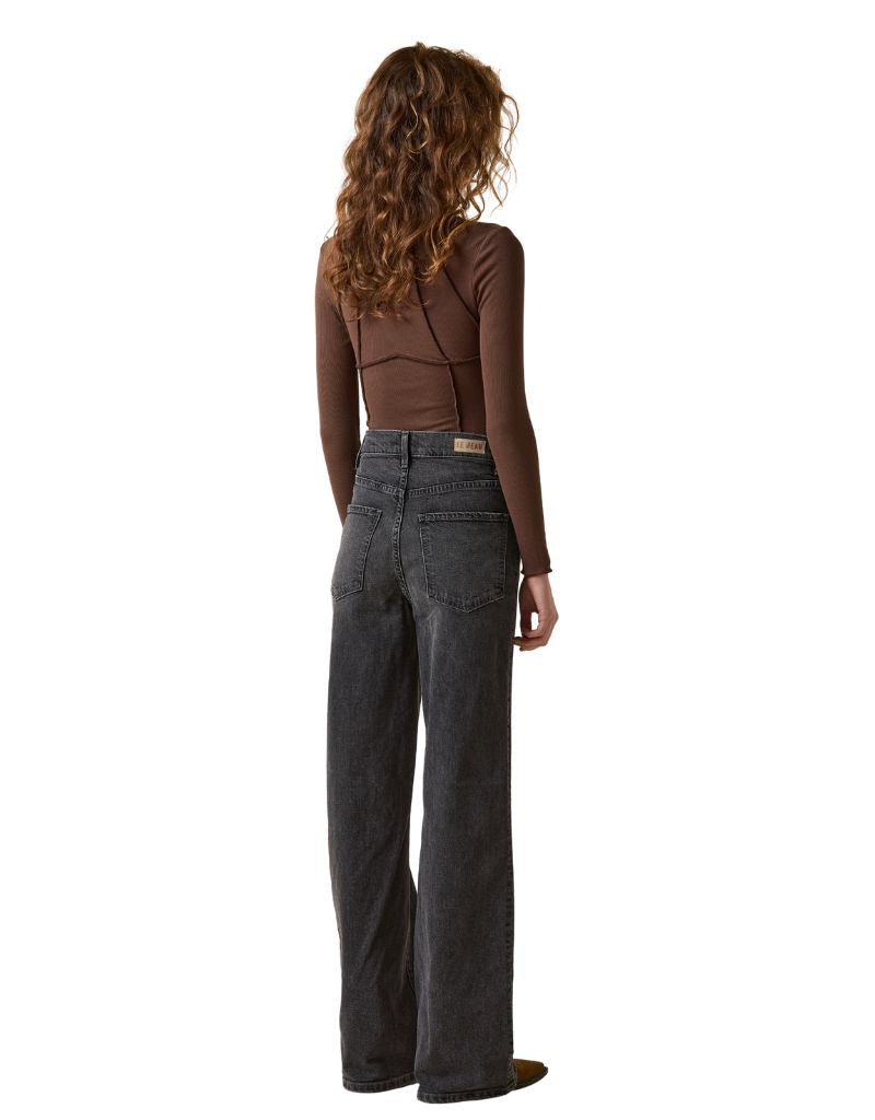 Cinched Waist Slim Wide Leg High Rise Shadow