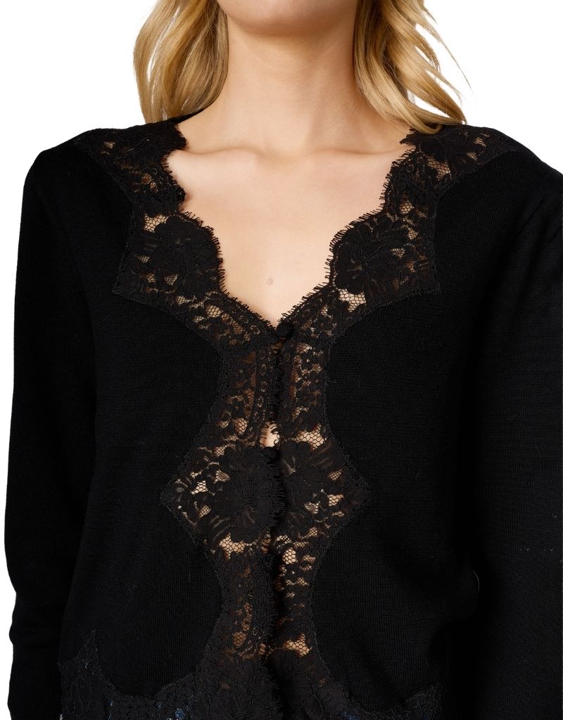 Sanders V Neck Cardigan Black H26