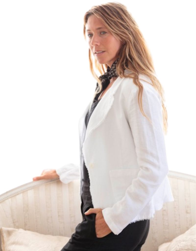 Raw Edge Blazer LI-413 White