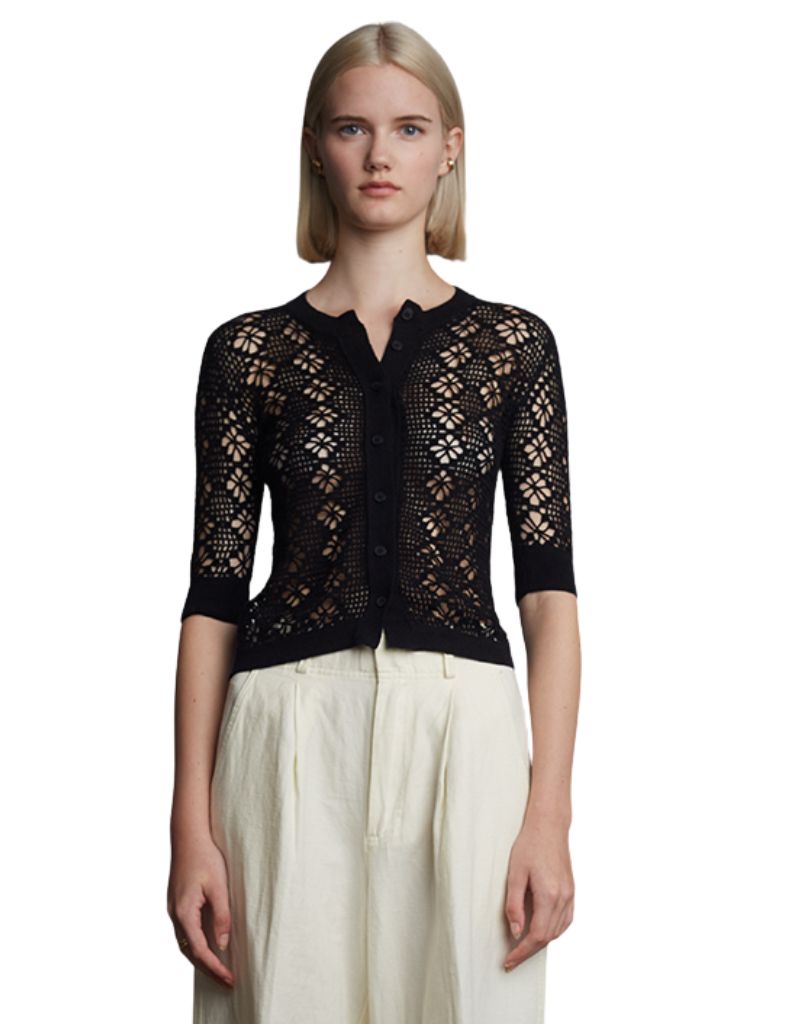 Ruby Crochet Cardi Black