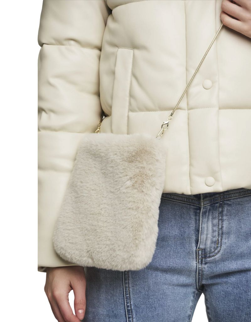 Doxy Small Faux Fur Shoulder Bag Birch