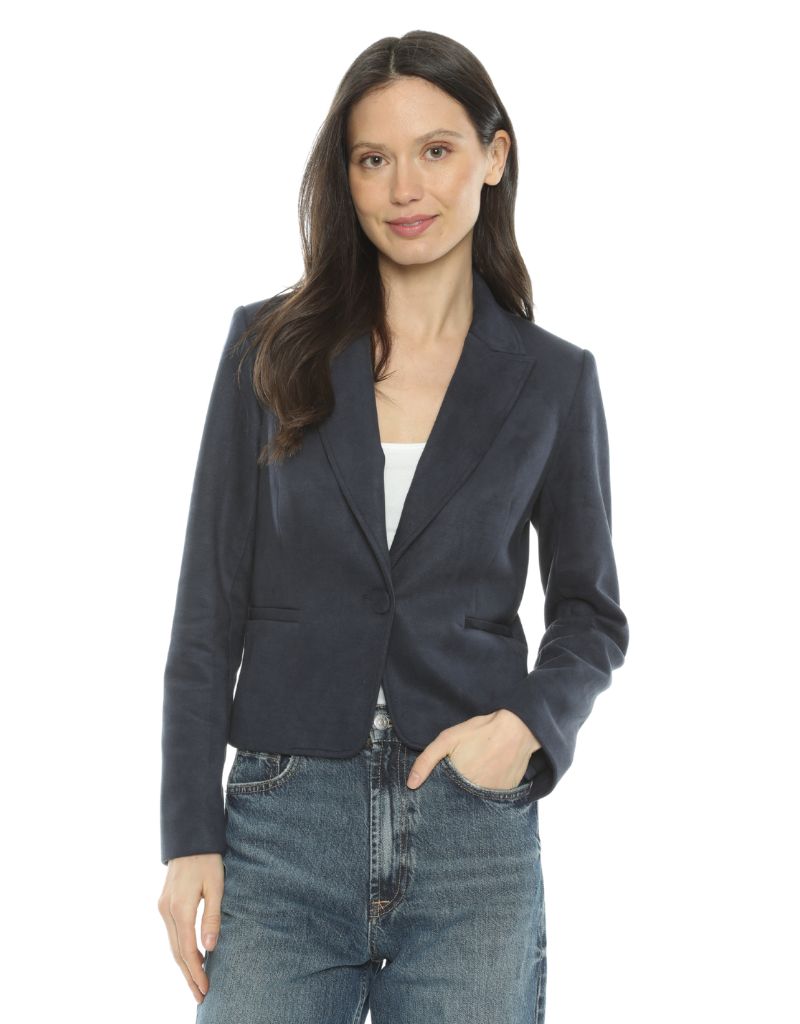 Milo Stretch Suede Blazer G Blue F26