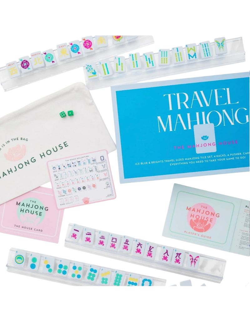 Ice Blue & Brights Travel Mahjong Set