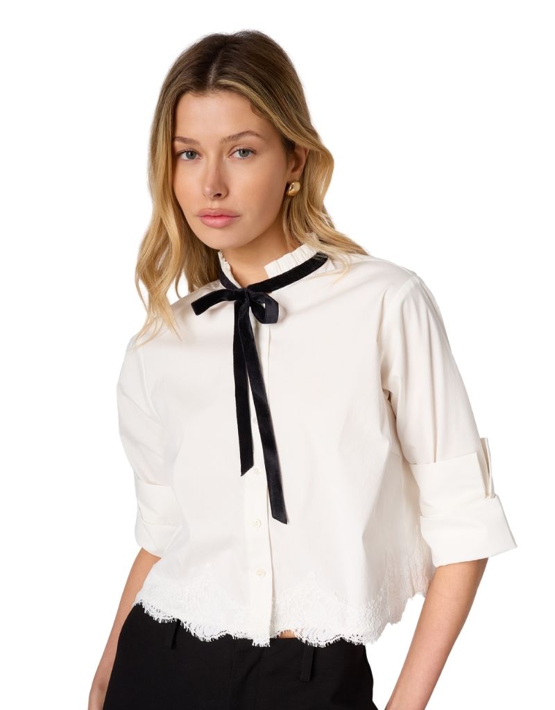 Taylor Poplin Button Down Shirt White H26