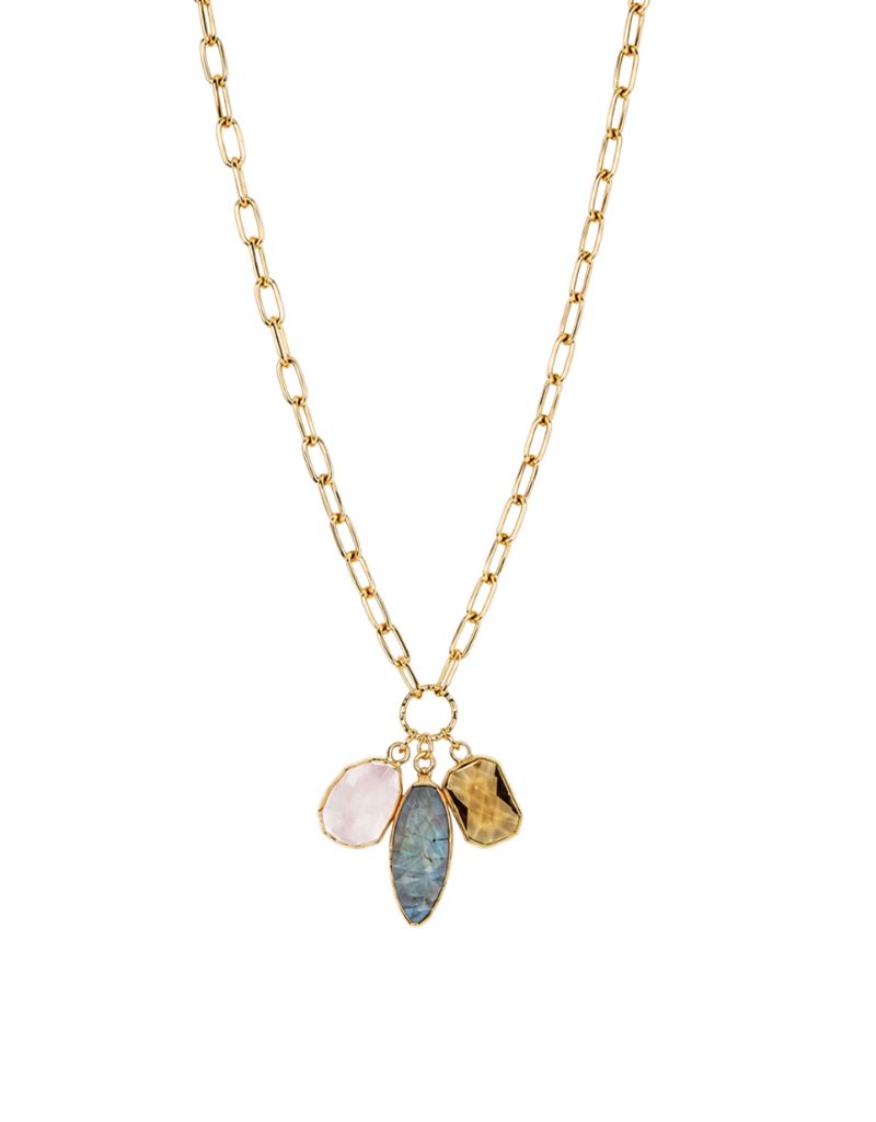 4441N Gold 3 Charm Necklace