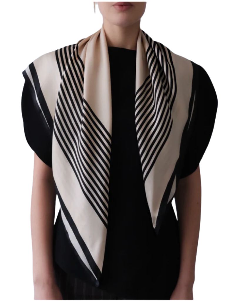 No. 1 Sand and Black Scarf 90cm