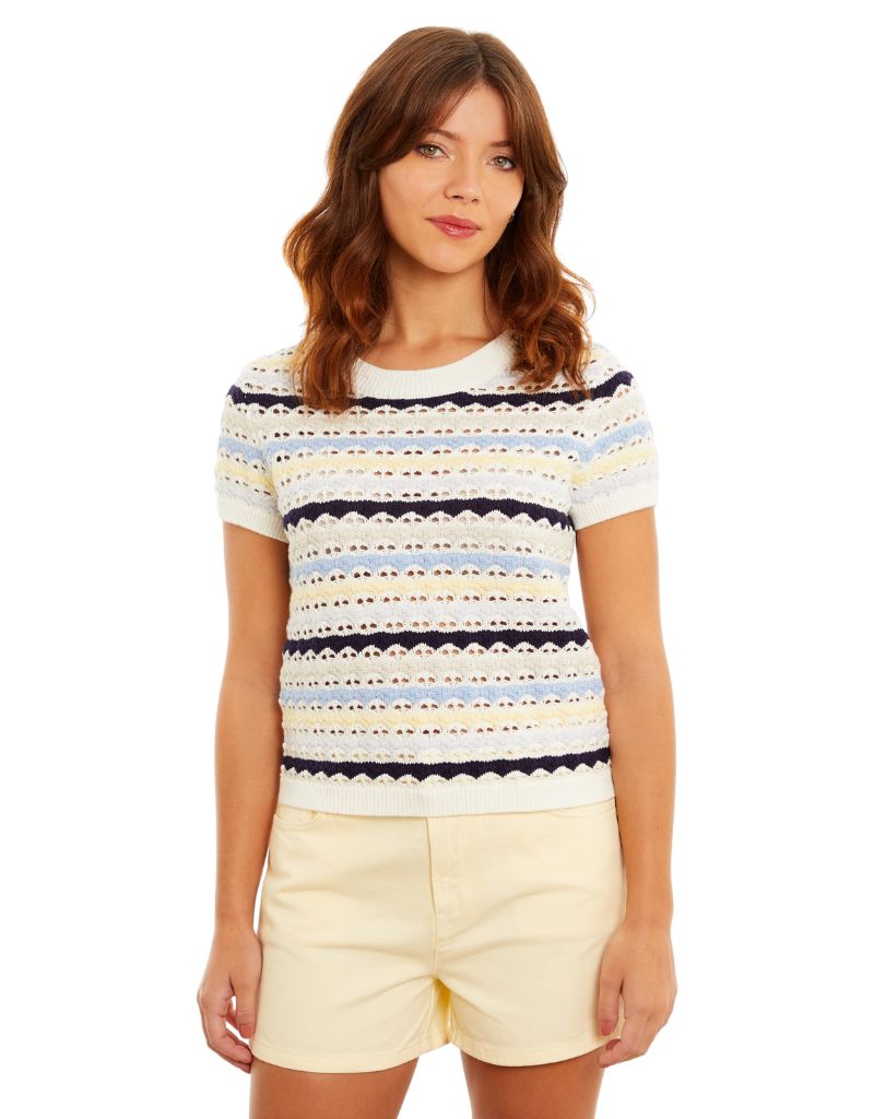 Lumi Cap Sleeve Crew Sky Multi S26