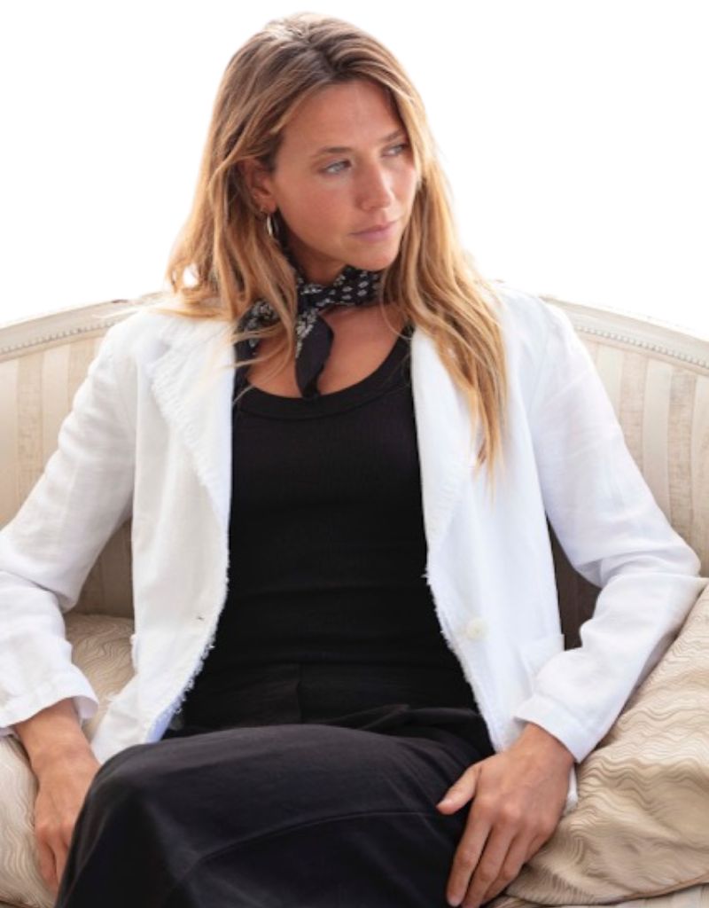 Raw Edge Blazer LI-413 White