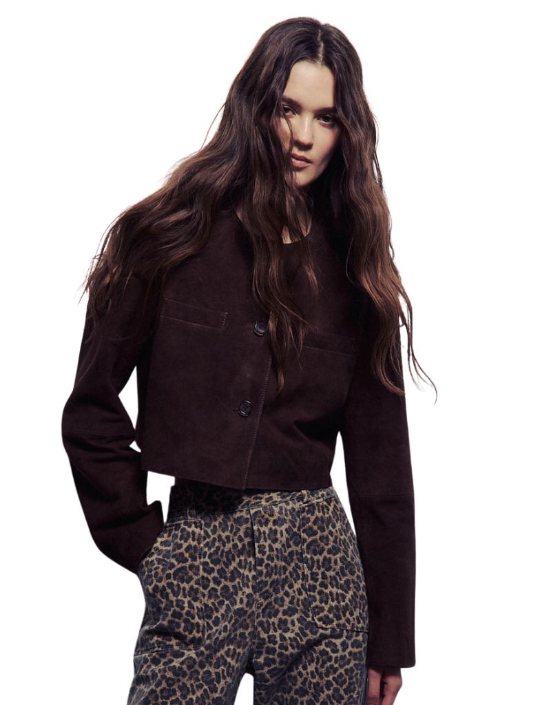 Glenda Jacket Brown Suede