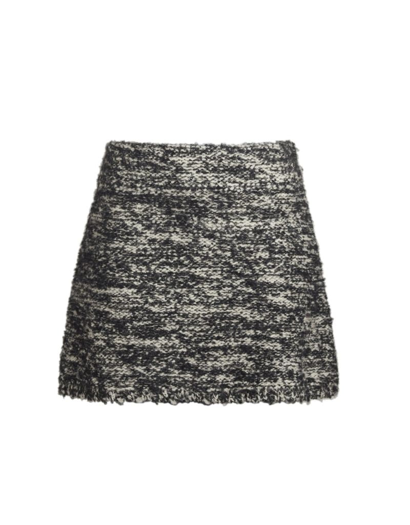 Isla Tweed Mini Skirt Ivory Black