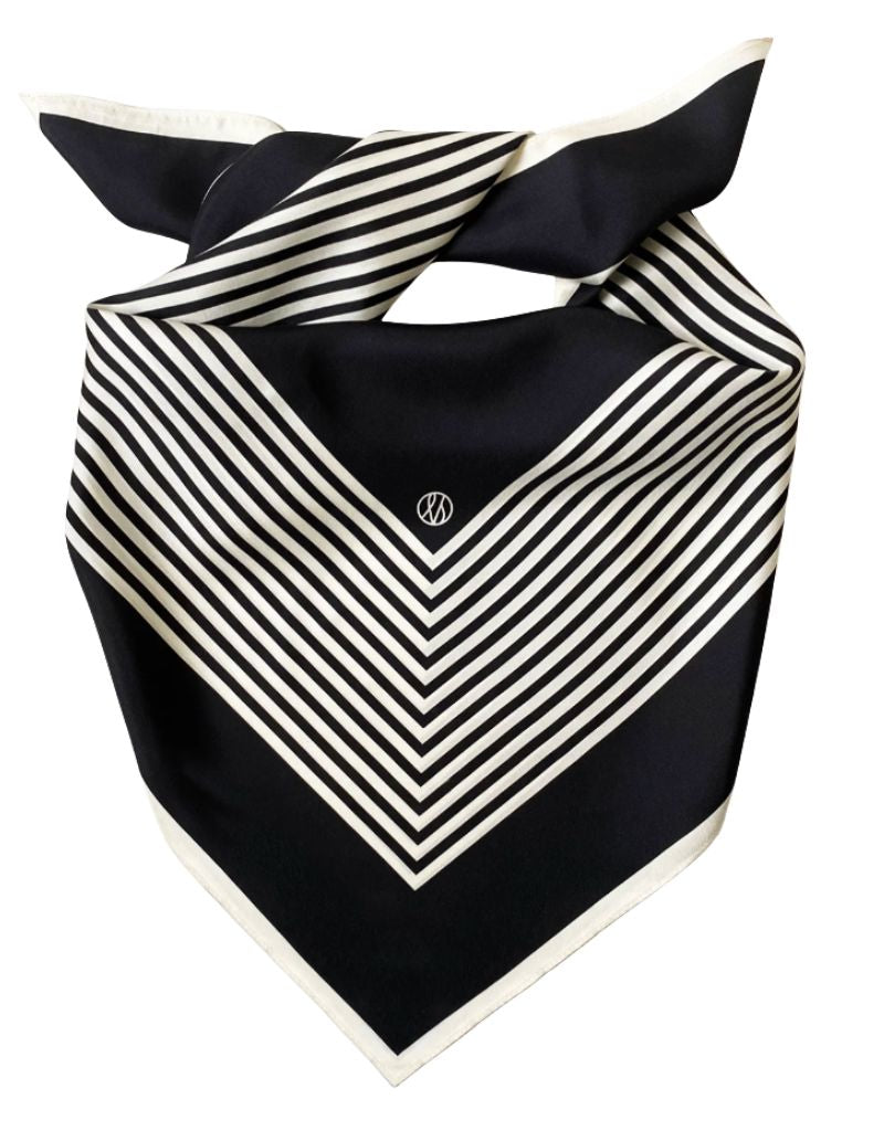 No. 2 Black and Cream Scarf 90cm
