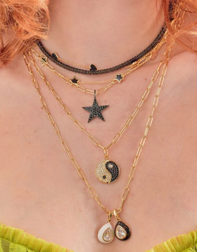 Black Pave Star Charm
