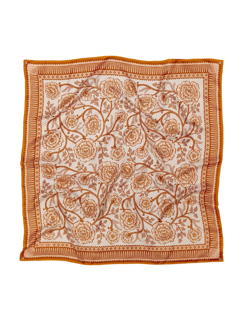 Silk Twill Large Scarf Ramble in Sandstone