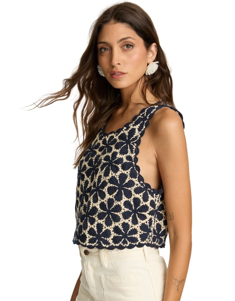 Isabelle Top in Navy Cream