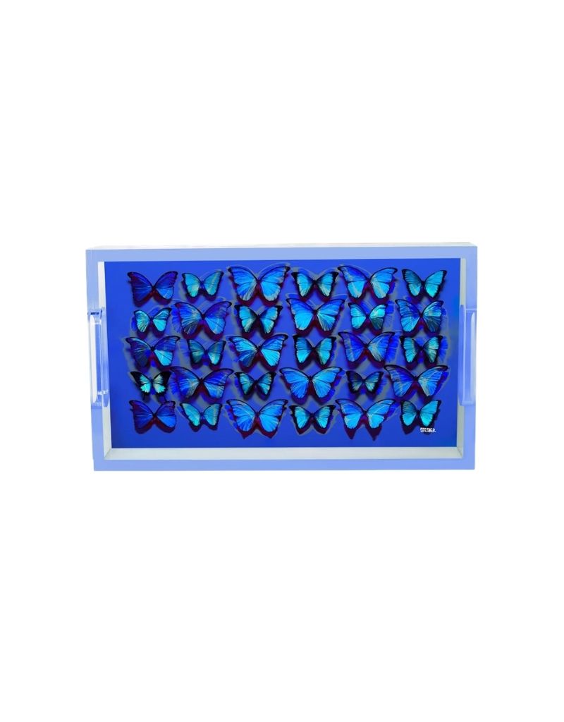Cobalt Midnight Blues Acrylic Small Rectangle Tray