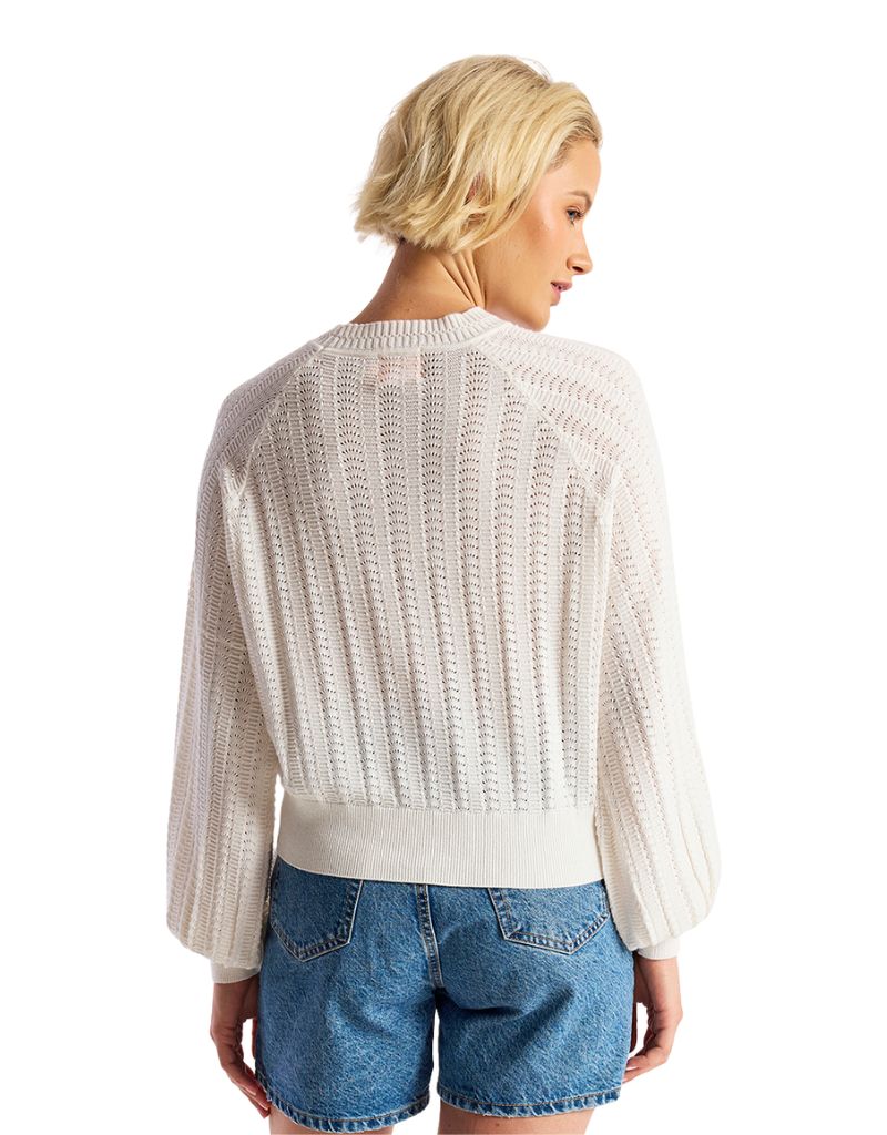 Wispr Stitch Raglan Tee Ivory