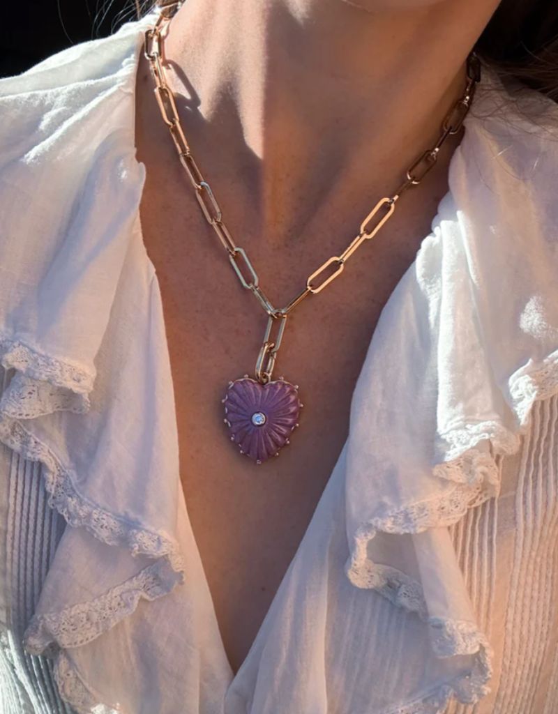 Malene Purple Mica Heart Clip Charm