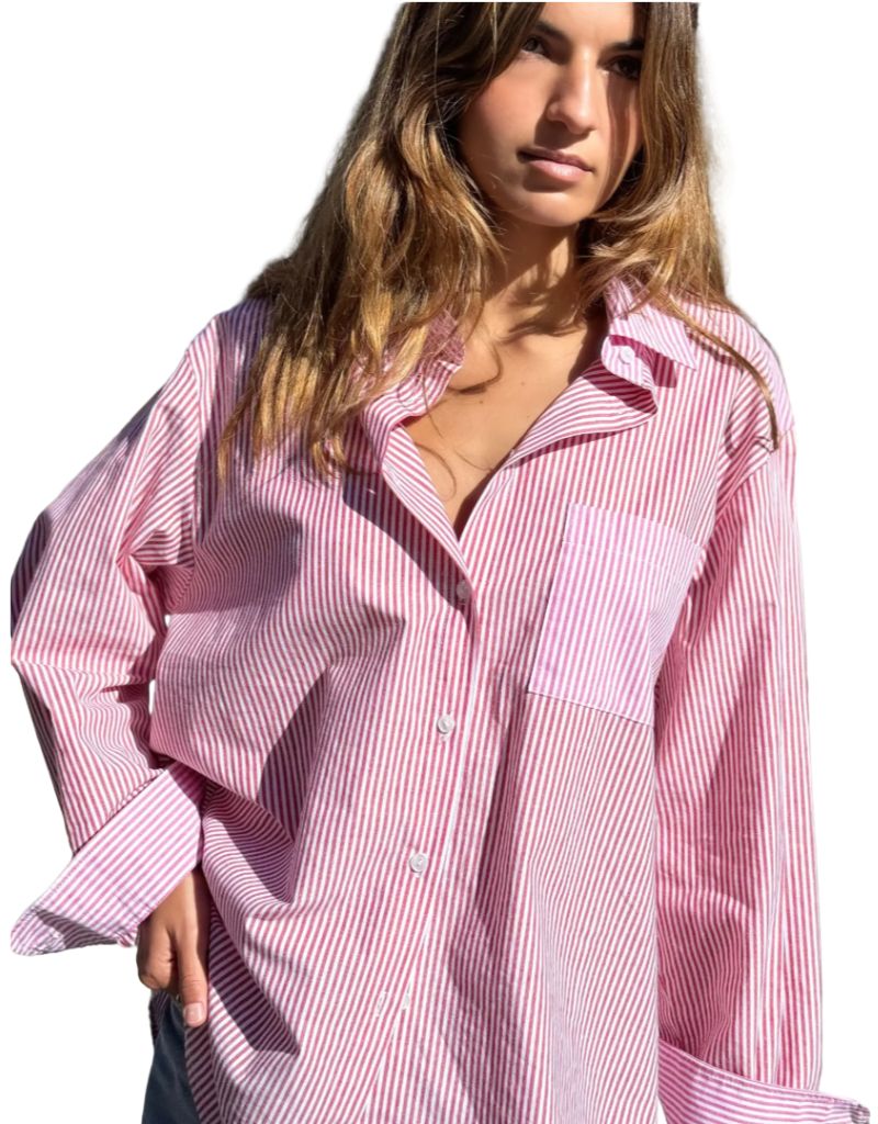Fines Rayures Shirt Red Fushia