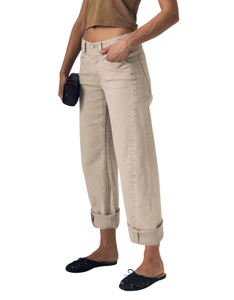 Selena Crop Cuffed Mid Rise Desert Sands H26
