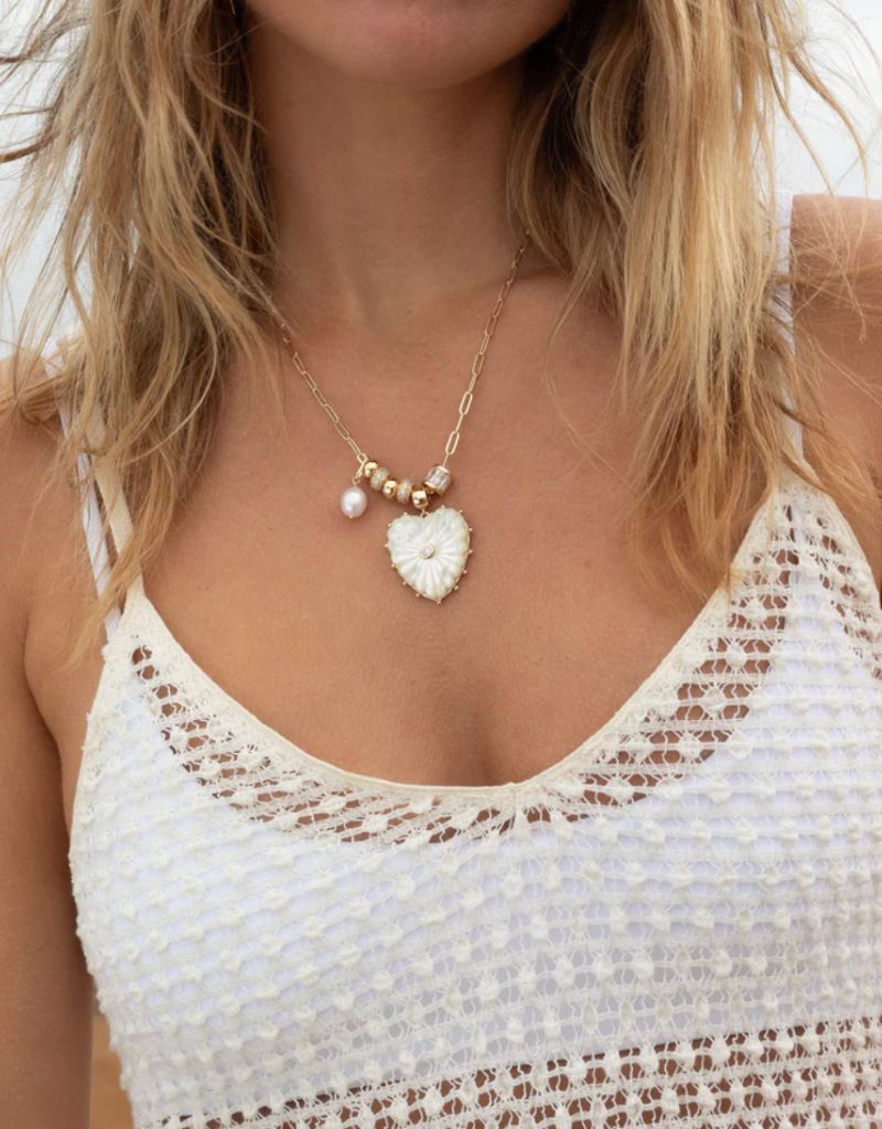 Soirée Mother Of Pearl Heart Necklace