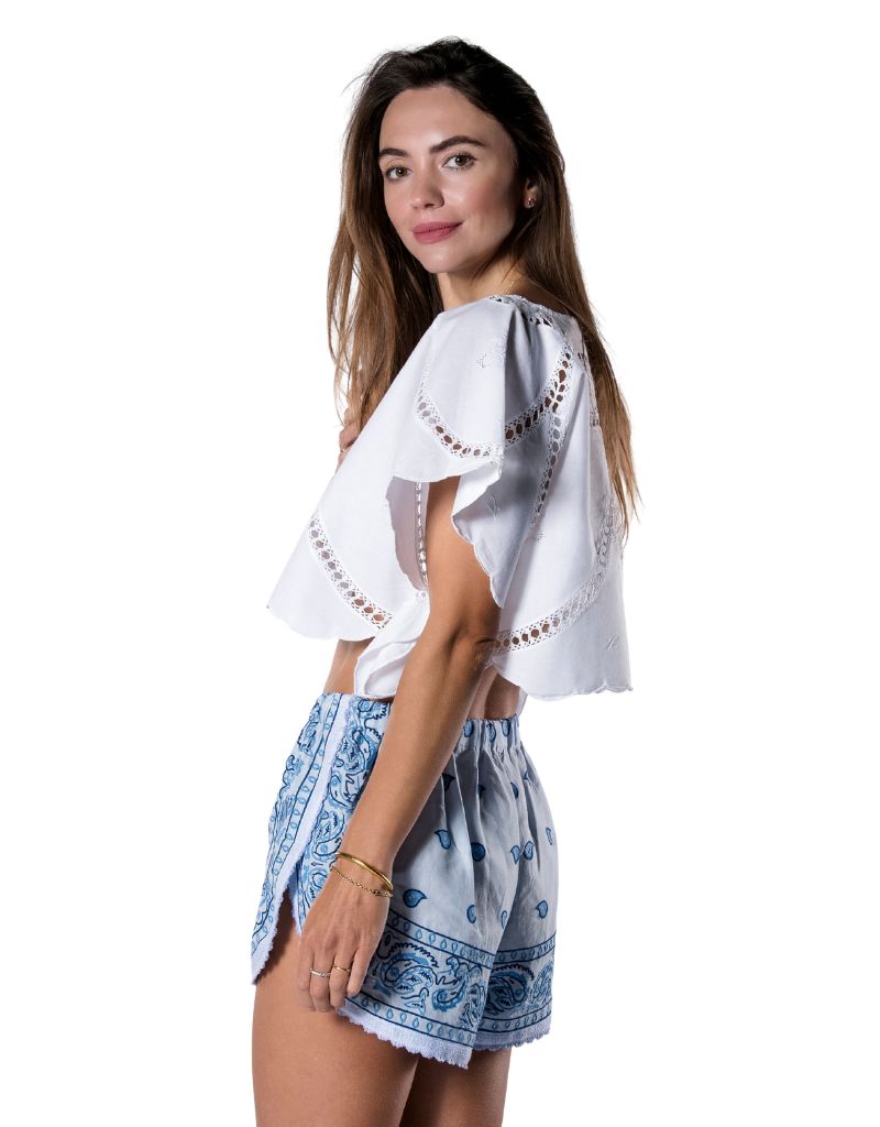 Bandana Shorts Light Blue Su26