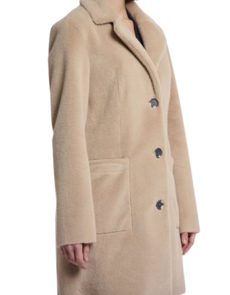 Lenna Faux Fur Coat Oat