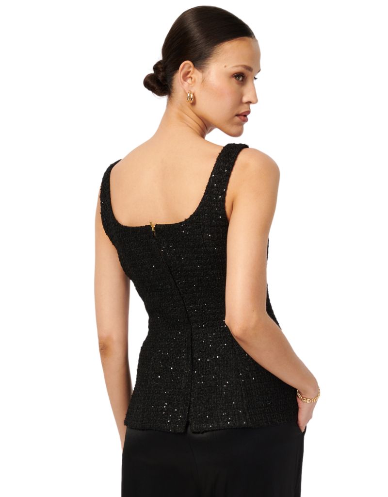 Cami NYC | Rosita Tweed Top Black | I Am More Scarsdale