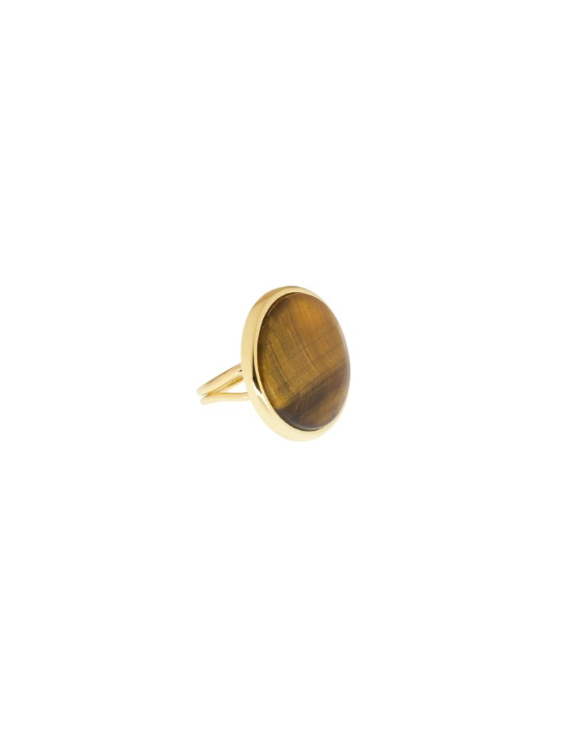 4281R Gold Tigers Eye Adjustable Statement Ring