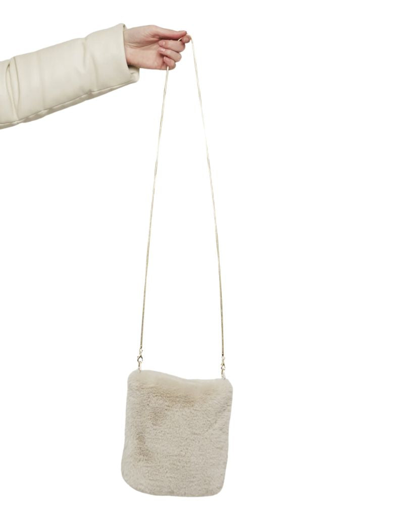 Doxy Small Faux Fur Shoulder Bag Birch