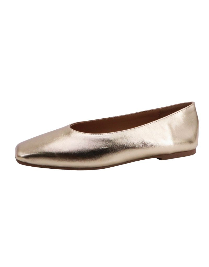 Global Slip-on Ballet Flats Gold Metallic