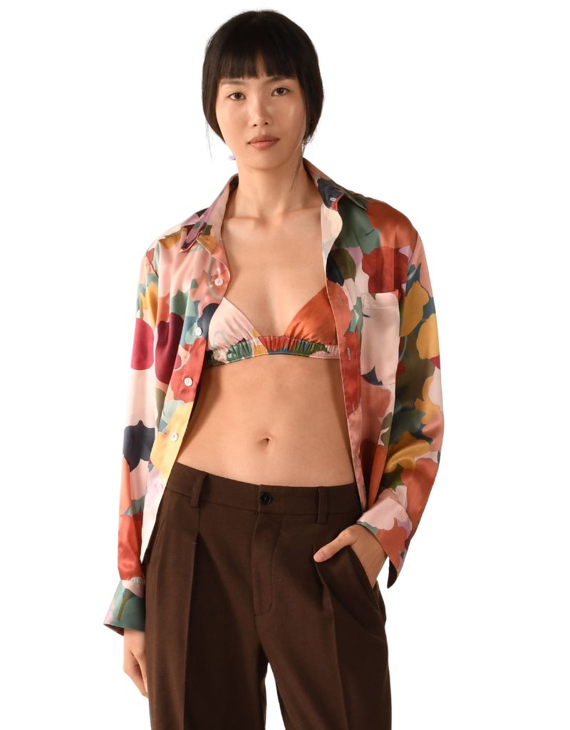 The BELLE Silk Sateen Liberty Fabric Marina's Tea Garden