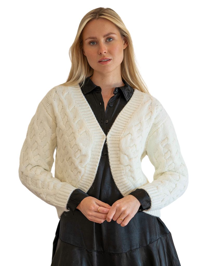 Elias Jacket Textured Sweater White Ice