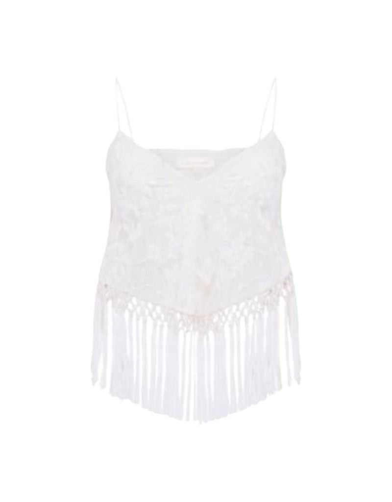 LoveShackFancy | Annemarie Fringe Crop Top Ivory | I Am More Scarsdale