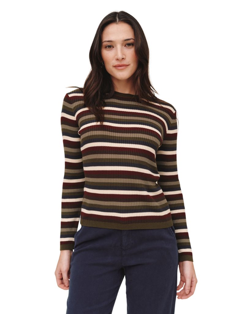 Long Sleeve Crew Tee Harvest Stripe