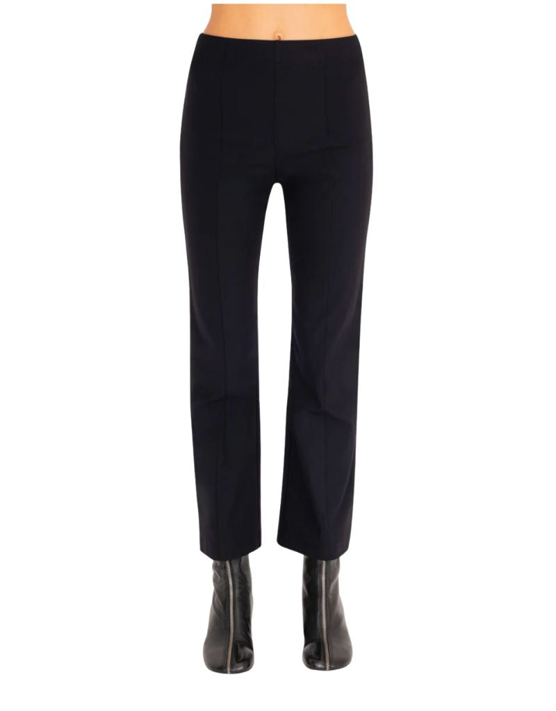 Elan Tech Stretch Cropped Trouser With Vegan Leather Piping F26