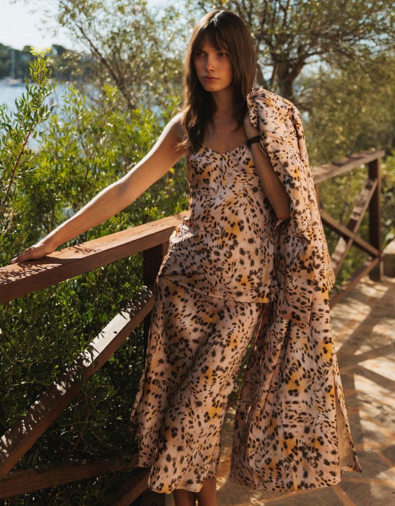 Siena Slip Skirt Blush Leopard
