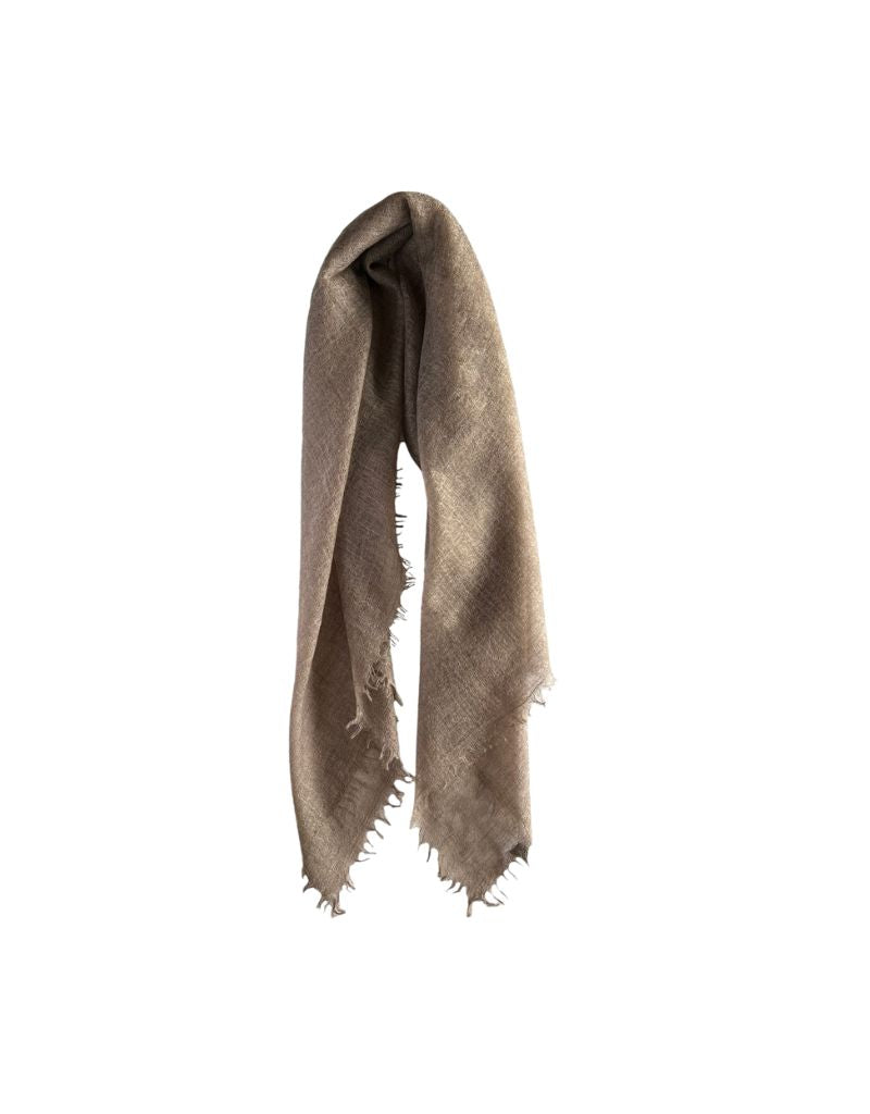 Cashmere Whisper Solid Neckerchief Heather Vicuna