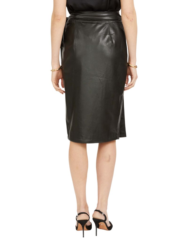 Peyton Skirt in Black Vegan Leather