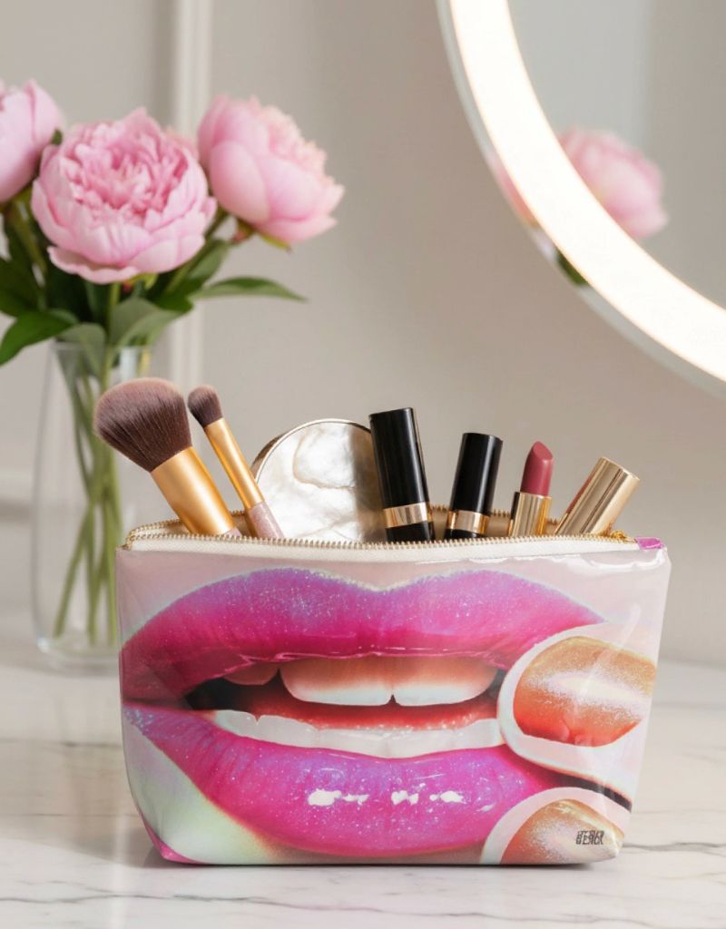 Luscious Lips Medium Makeup Bag Travel Case
