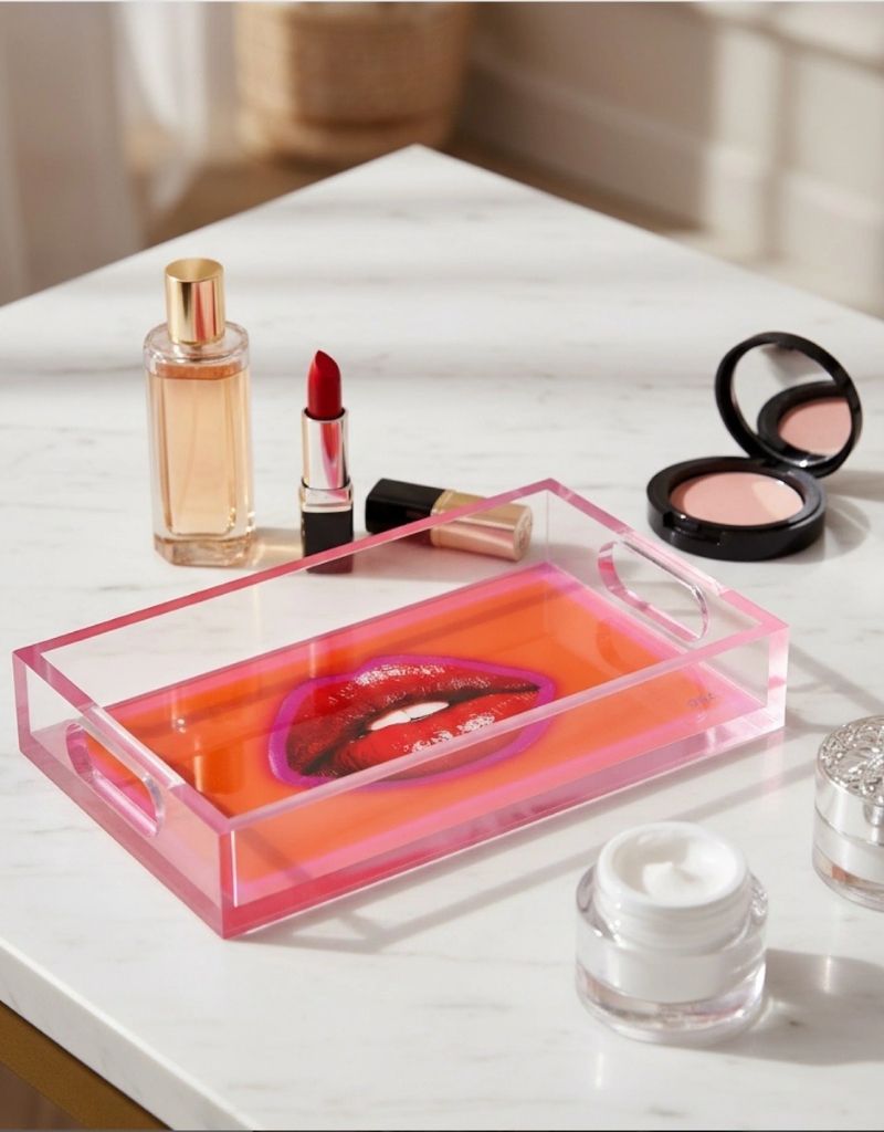 Hot Kiss Acrylic Small Rectangle Tray