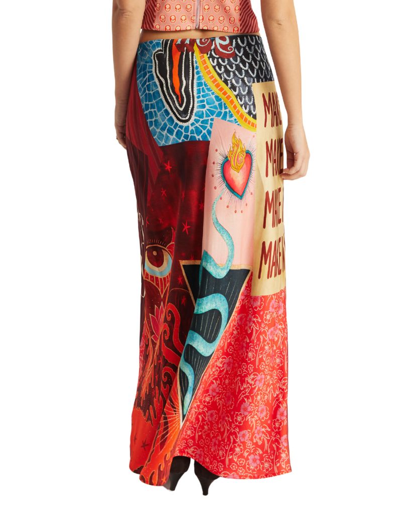 Blakely Slip Skirt Red Aura