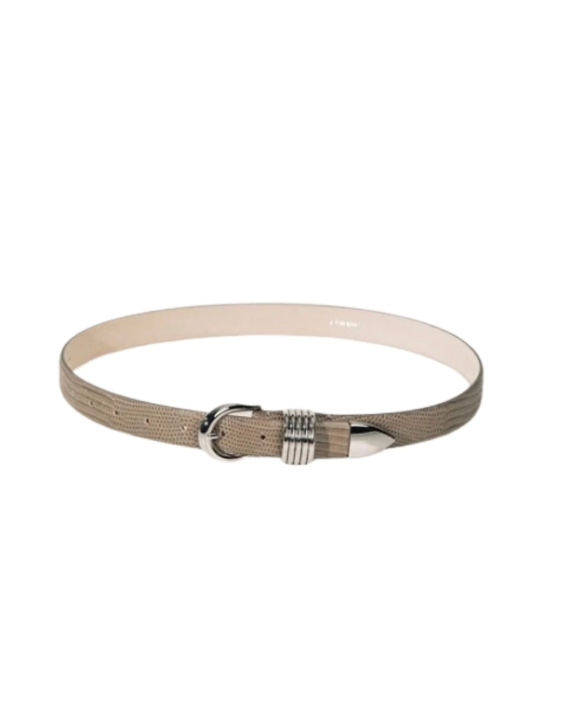 Hollyhock Matte Lizard Belt Grey Silver