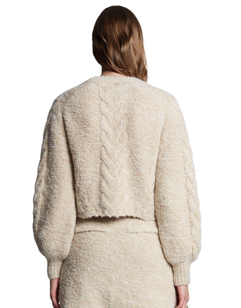 Skylar Cardi Pale Camel Ivory Tweed