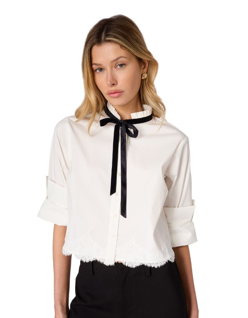 Taylor Poplin Button Down Shirt White H26