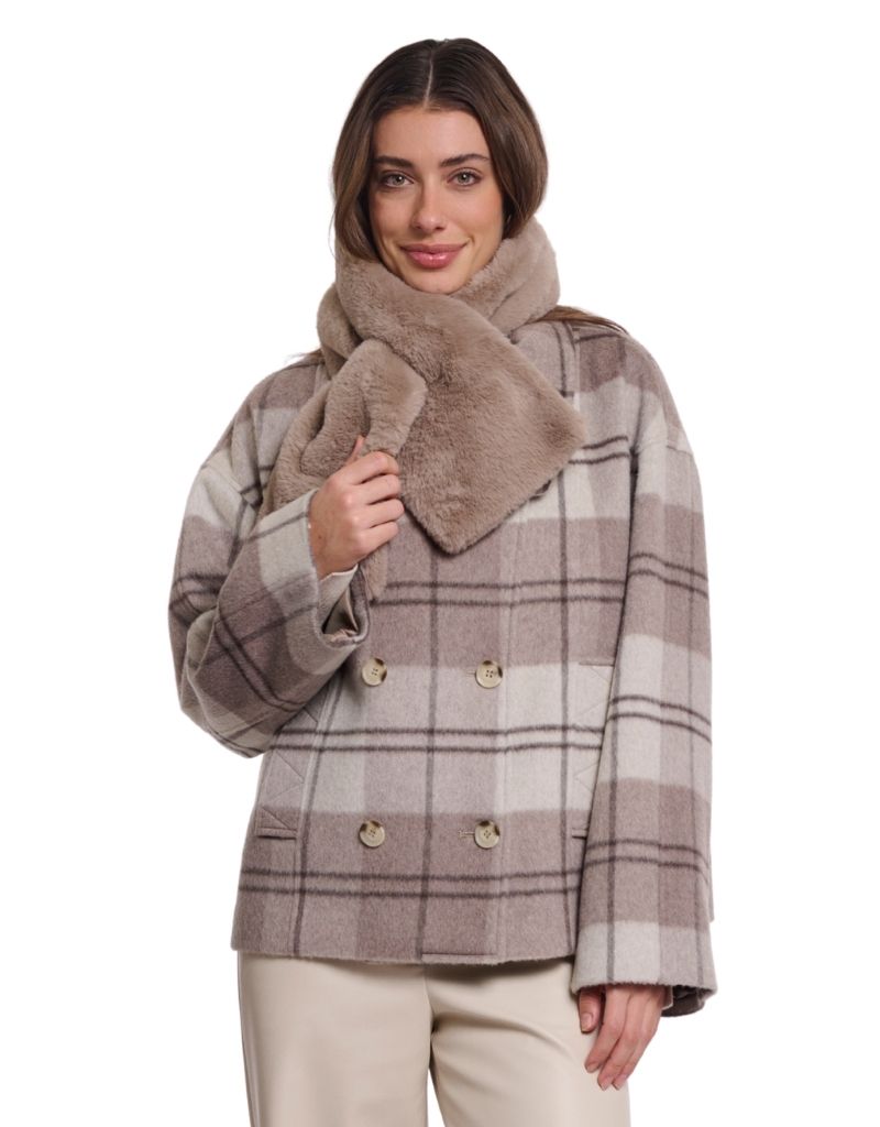 Stip Faux Fur Scarf Mocha Latte F26