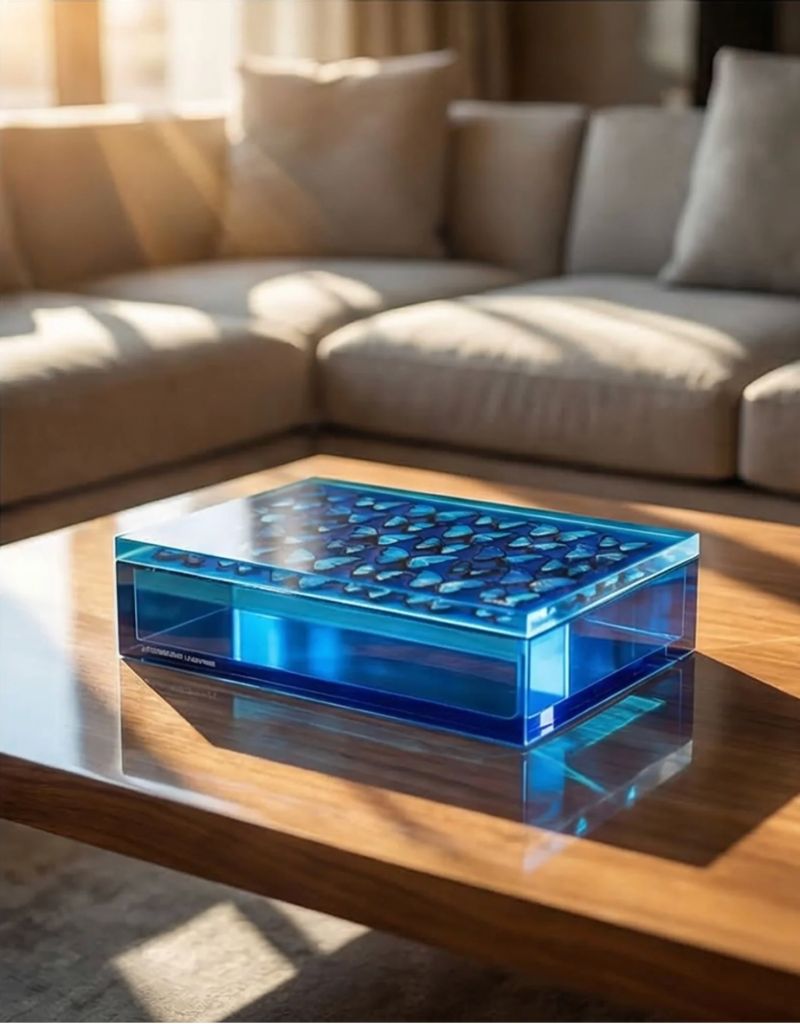 Cobalt Blue Butterfly Acrylic Keepsake Box