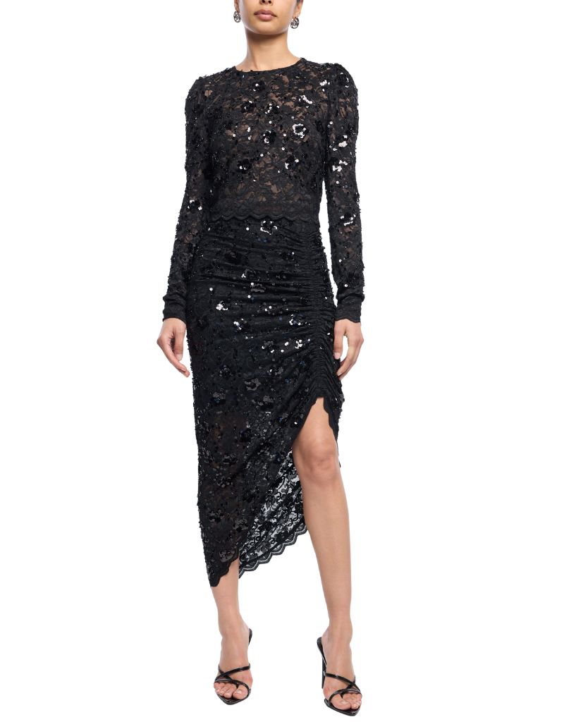 Safia Sequin Lace Top Black