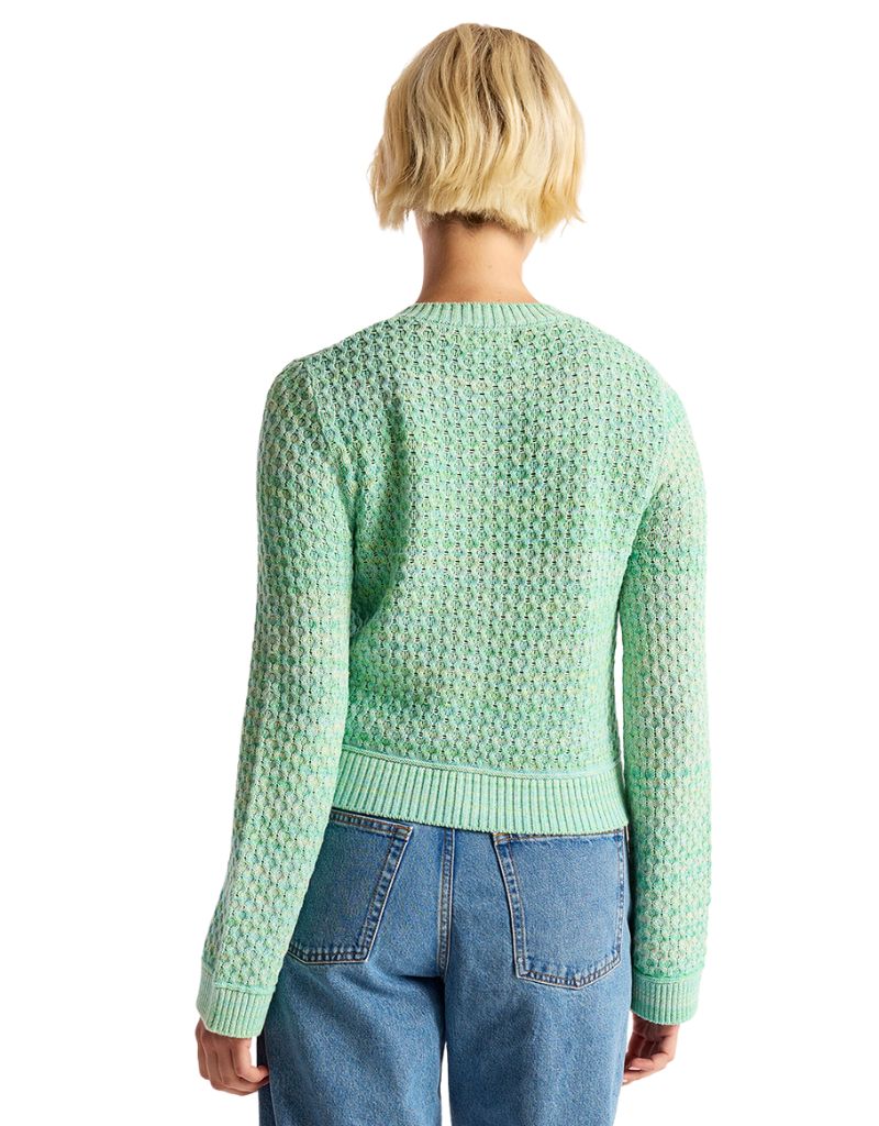 Wispr Cable Twist Yarn Cardi Cool Green