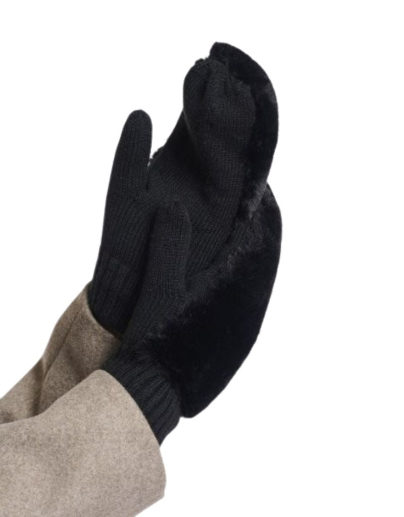 Oxo Faux Fur Gloves Black